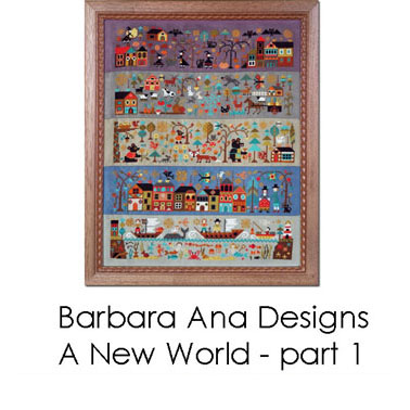 Le nouveau monde (partie I) - La nuit de toutes les frayeurs, grille de broderie, création Barbara Ana