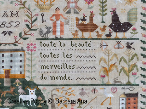 Toutes les merveilles (All creatures great and Small), grille de broderie, création Barbara Ana