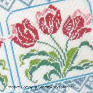 Hommage à la tulipe grille point de croix création Gracewood Stitches