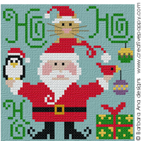 Ho, Ho, Ho! (le père Noël et ses amis) - grille point de croix - création Barbara Ana (zoom 2)