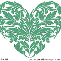 <b>Un coeur en feuilles d'Acanthe</b><br>grille point de croix<br>création <b>Alessandra Adelaide - AAN</b>