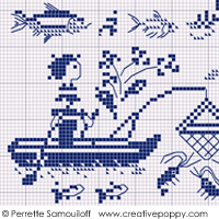 A la pêche (petit modèle) - grille point de croix - création Perrette Samouiloff (zoom 3)