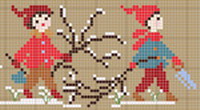 Collection Bonheurs d\'enfance - Hiver - grille point de croix - création Perrette Samouiloff (zoom 2)