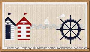 Bannière de la mer 1, grille de broderie, création Allessandra Adelaide Needleworks