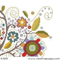 L\'Arbre fou de fleurs - grille point de croix - création Alessandra Adelaide - AAN (zoom 2)