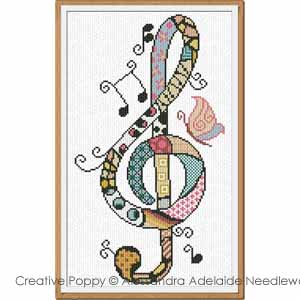 Alessandra Adelaide Needleworks - Le clé de sol (cross stitch pattern chart ) (zoom1)