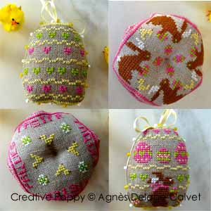Petits lapins de Pâques - 4 motifs pour ornements de Pâques