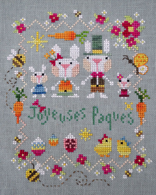 Joyeuses Pâques - grille point de croix - création Barbara Ana