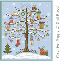 <b>Un chant de Noël</b><br>grille point de croix<br>création <b>Gail Bussi - Rosebud Lane</b>