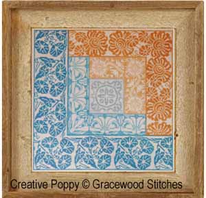 Gracewood Stitches - Motif "Log cabin" - L'été - Grille de broderie point de croix