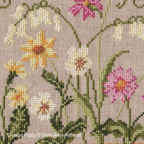 Fleurs des champs - grille point de croix - création Marie-Anne Réthoret-Mélin (zoom 4)