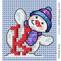 Alphabet aux bonhommes de neige - grille point de croix - création Maria Diaz (zoom 2)