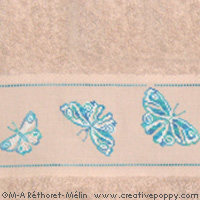 Les papillons, Serviette toilette - grille point de croix - création Marie-Anne Réthoret-Mélin (zoom 2)