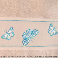 Les papillons, Serviette toilette - grille point de croix - création Marie-Anne Réthoret-Mélin (zoom 3)