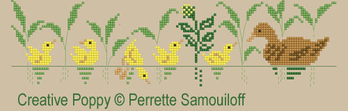 Maman et bébé animaux (grand modèle) - grille point de croix - création Perrette Samouiloff (zoom 5)