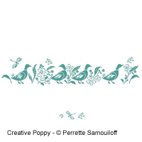 <b>Les canards, motif pour drap de bain</b><br>grille point de croix<br>création <b>Perrette Samouiloff</b>