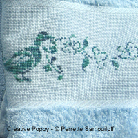 Les canards, motif pour serviette de toilette - grille point de croix - création Perrette Samouiloff (zoom 2)