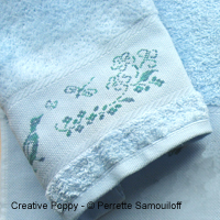 Les canards, motif pour serviette invités - grille point de croix - création Perrette Samouiloff (zoom 2)