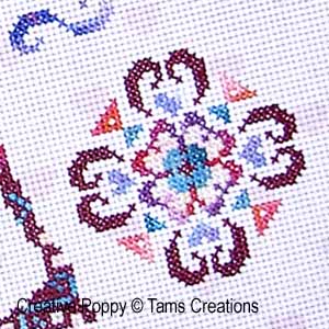 Tam\'s Creations - Flamingopatches, le flamand rose en patch (grille de broderie point de croix) (zoom 3)