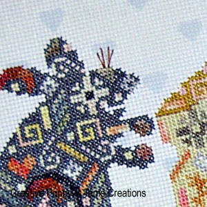 Mouse in patches, grille de broderie, création Tam's Creations