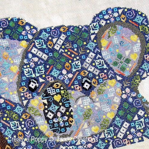 Koala-in-patches, grille de broderie, création Tam's Creations