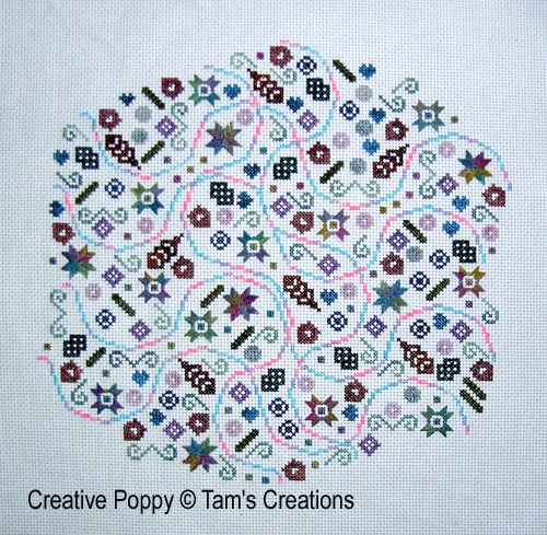 Tam\'s Creations - Ondes de lumière, zoom 2 (grille de broderie point de croix)