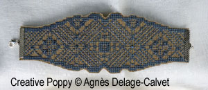 Agnès Delage-Calvet - Bracelet manchette - effet dentelle, modèle de bijou à broder au point de croix (zoom 2)