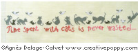 <b>Mon chat est comme ça</b><br>grille point de croix<br>création <b>Agnès Delage-Calvet</b>