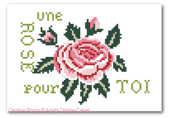 <b>Une Rose pour Toi (A Rose for You)</b><br>grille point de croix<br>création <b>Agnès Delage-Calvet</b>