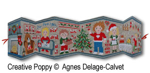 Une histoire à broder: Noël en famille, création Agnès Delage-Calvet -  Grille de broderie au point de croix compté (zoom 2)