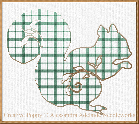 Alessandra Adelaide Needleworks - Animaux de la forêt : écureuil, détail 1 (grille point de croix)