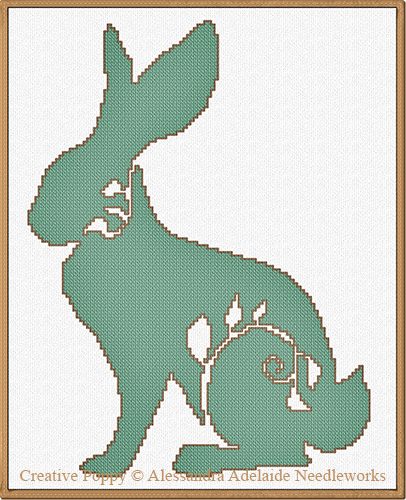 Animaux de la forêt : lièvre, grille de broderie au point de croix, création Alessandra Adelaide Needleworks