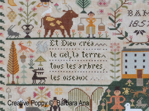 Toutes les merveilles (All creatures great and Small), grille de broderie, création Barbara Ana