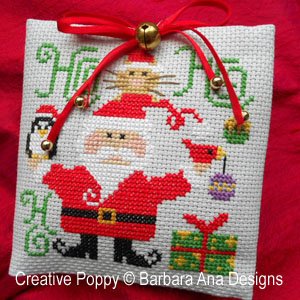 <b>Ho, Ho, Ho! (le père Noël et ses amis)</b><br>grille point de croix<br>création <b>Barbara Ana</b>