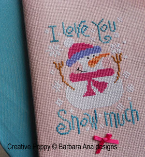 Barbara Ana - Déclaration d\'Amour: I love you Snow much (point de croix) (zoom 3)