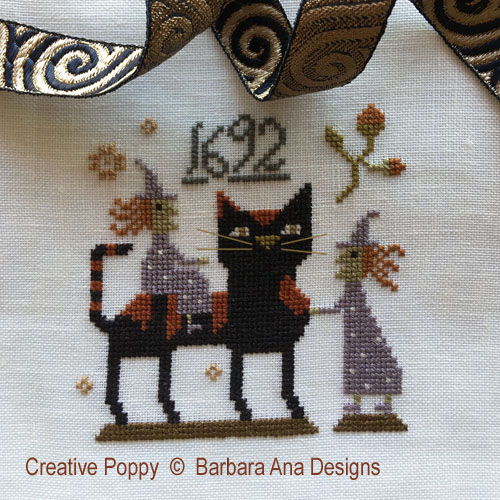 Witch Cat?, grille de broderie, création Barbara Ana