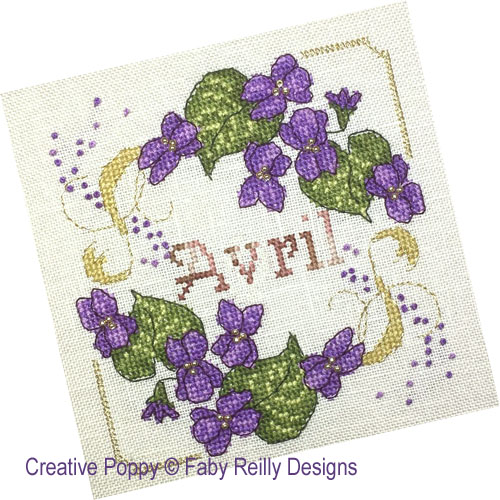 Faby Reilly Designs - Anthea - Avril - Violettes (grille point de croix)