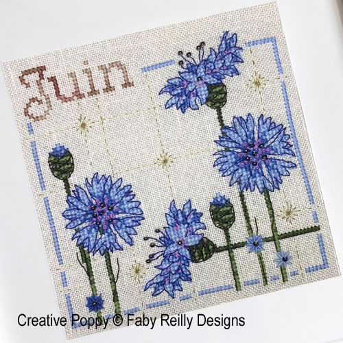 Faby Reilly Designs - Anthea - Juin - Bleuets (grille point de croix)