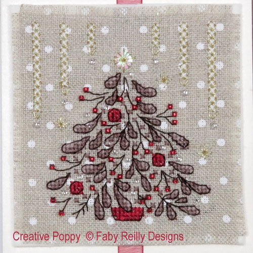 Faby Reilly - Cartes de Noël - Christie - lot de 4, zoom 1 (grille de broderie point de croix)