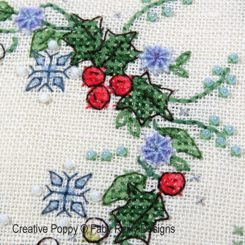 Couronne d'Hiver, grille de broderie, création Faby Reilly
