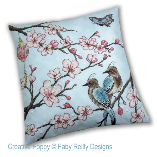 Faby Reilly - Coussin cerisier du Japon (grille de broderie au point de croix)