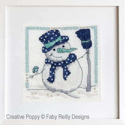 Faby Reilly - Mini cadres de Noël, marine et menthe (2 motifs), zoom 3 (grille de broderie point de croix)