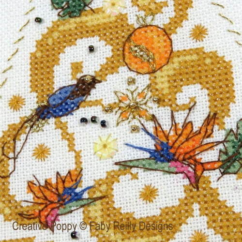 O Tannebaum en Or, grille de broderie, création Faby Reilly