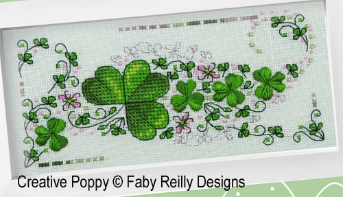 Faby Reilly Designs - Volutes de trèfles, détail 4 (grille point de croix)