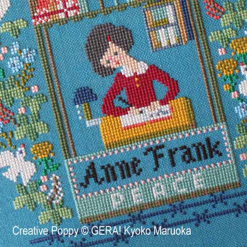 Hommage à Anne Frank, grille de broderie, création GERA! Kyoko Maruoka