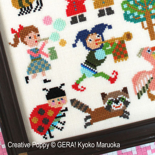 Gera! Kyoko Maruoka - Motifs pour enfants, zoom 1 (grille de broderie point de croix)