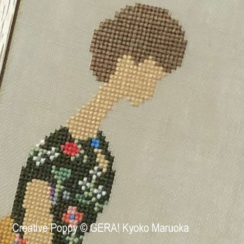portrait de femme - N°1, grille de broderie, création GERA! Kyoko Maruoka