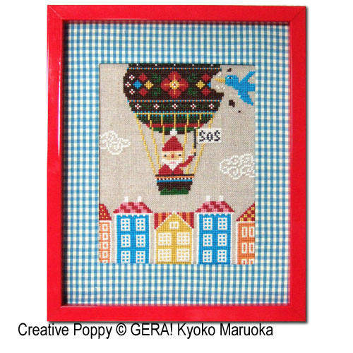 <b>Le SOS du Père Noël</b><br>grille point de croix<br>création <b>Gera! Kyoko Maruoka</b>