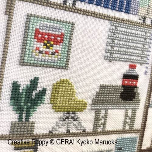 Gera! Kyoko Maruoka - Souris des villes, souris des champs, zoom 3 (grille de broderie point de croix)