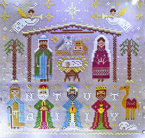 La Nativité, grille de broderie, création Stitchy Princess